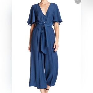 NORDSTROM JUMPSUIT Large Cotton Candy LA Blue jumpsuit Vacay Tropic